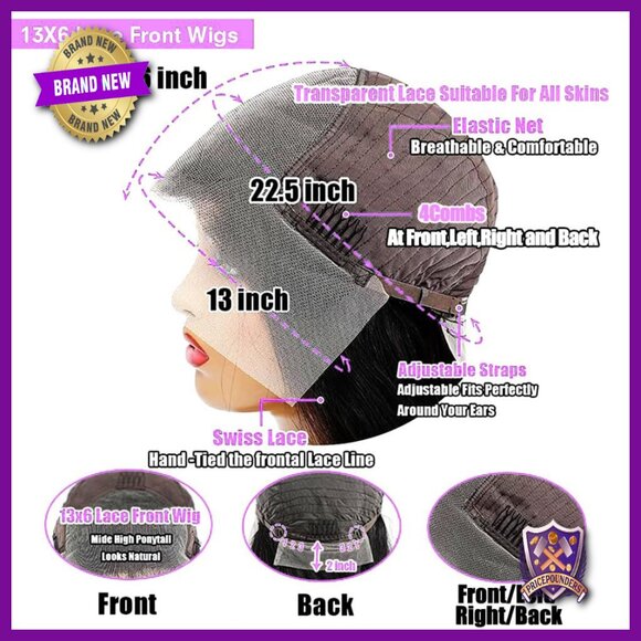 14 Inch Bob Wig 13x6 Frontal Lace 200% Density Human Hair Pre Plucked main image 6